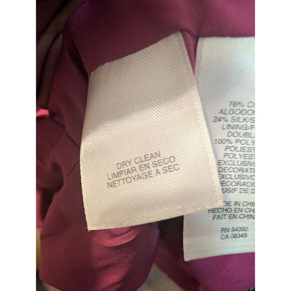 Anne Klein New York Cotton Silk Dress 14 Pink Magenta Fit and Flare Luxury - Picture 7 of 8